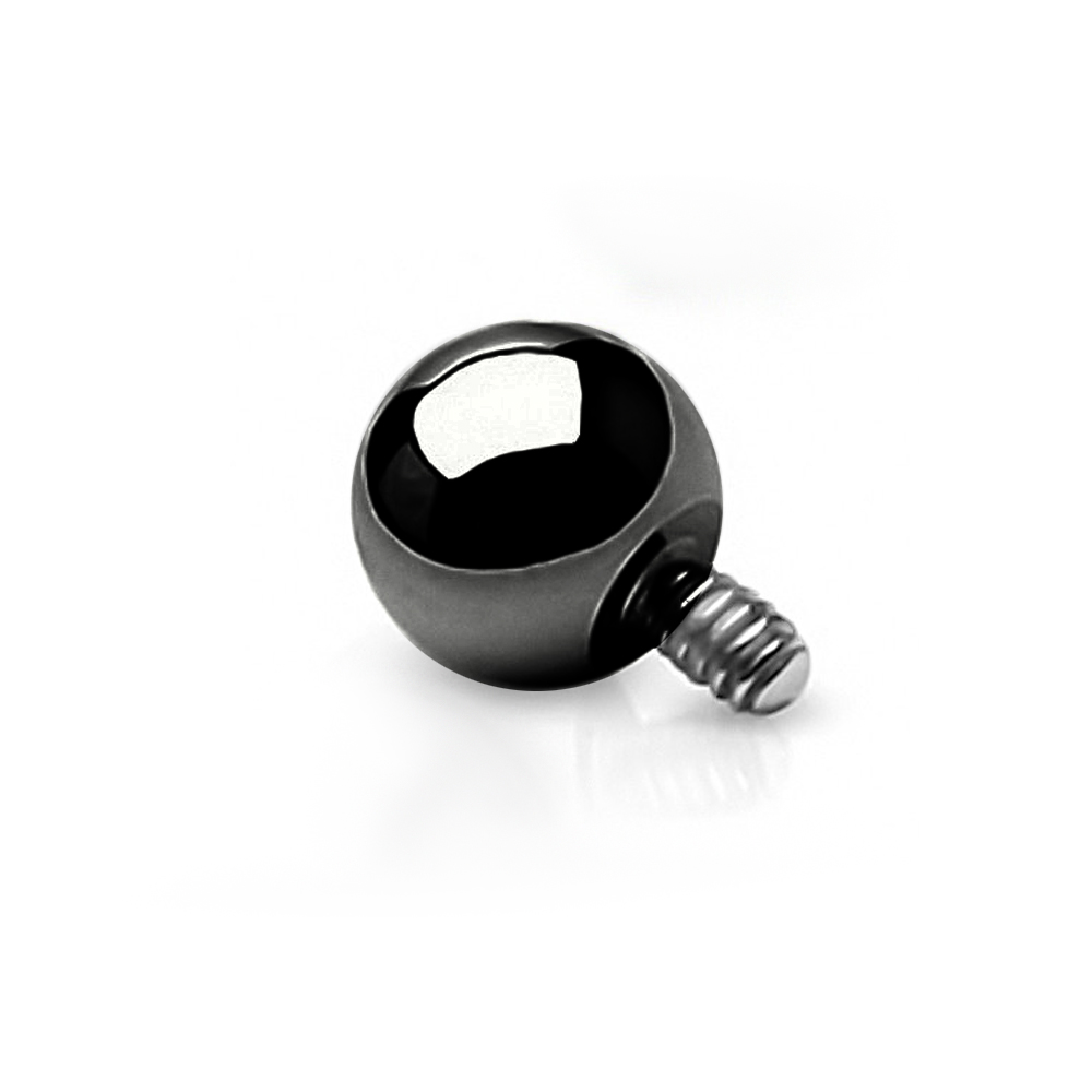 Titanium G23/ASTM F-136 Black PVD Titanium Coated Dermal Anchor Ball - 16GA(1.2mm)   