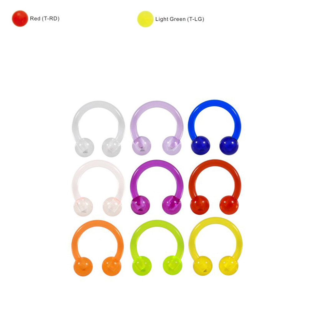 Transparent Bioflex Circular Barbell with Screwballs - 14GA(1.6mm) 