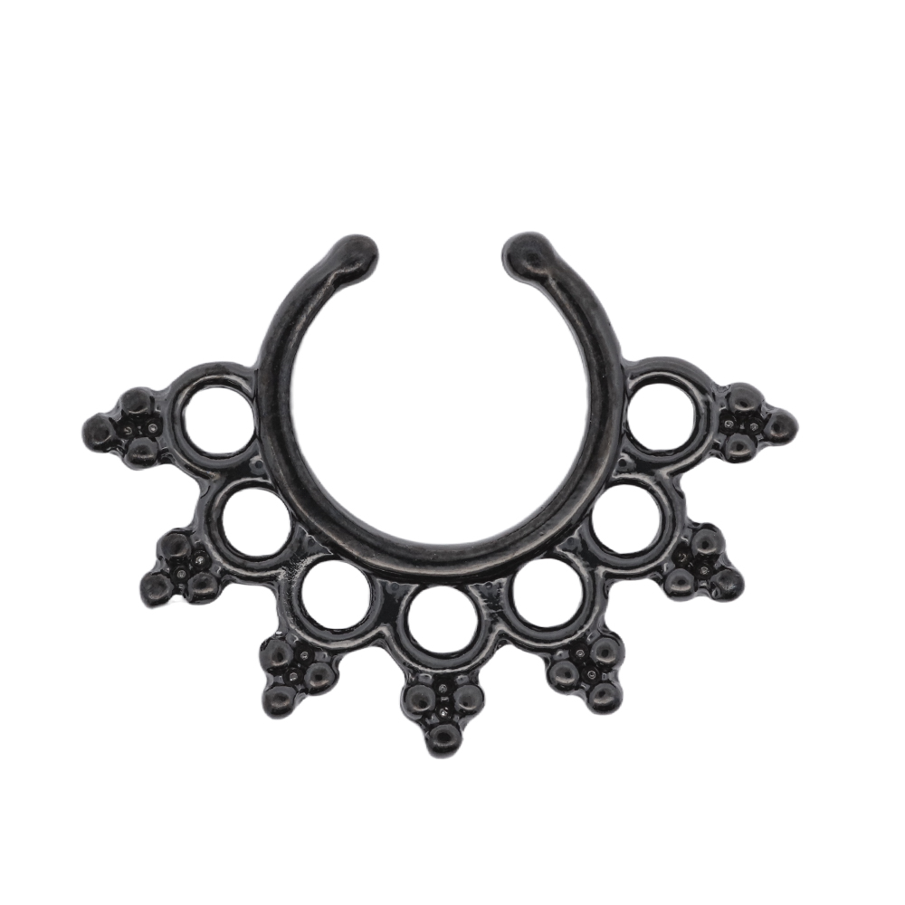 Brass Black Plated Septum Ring in Fashion Design 