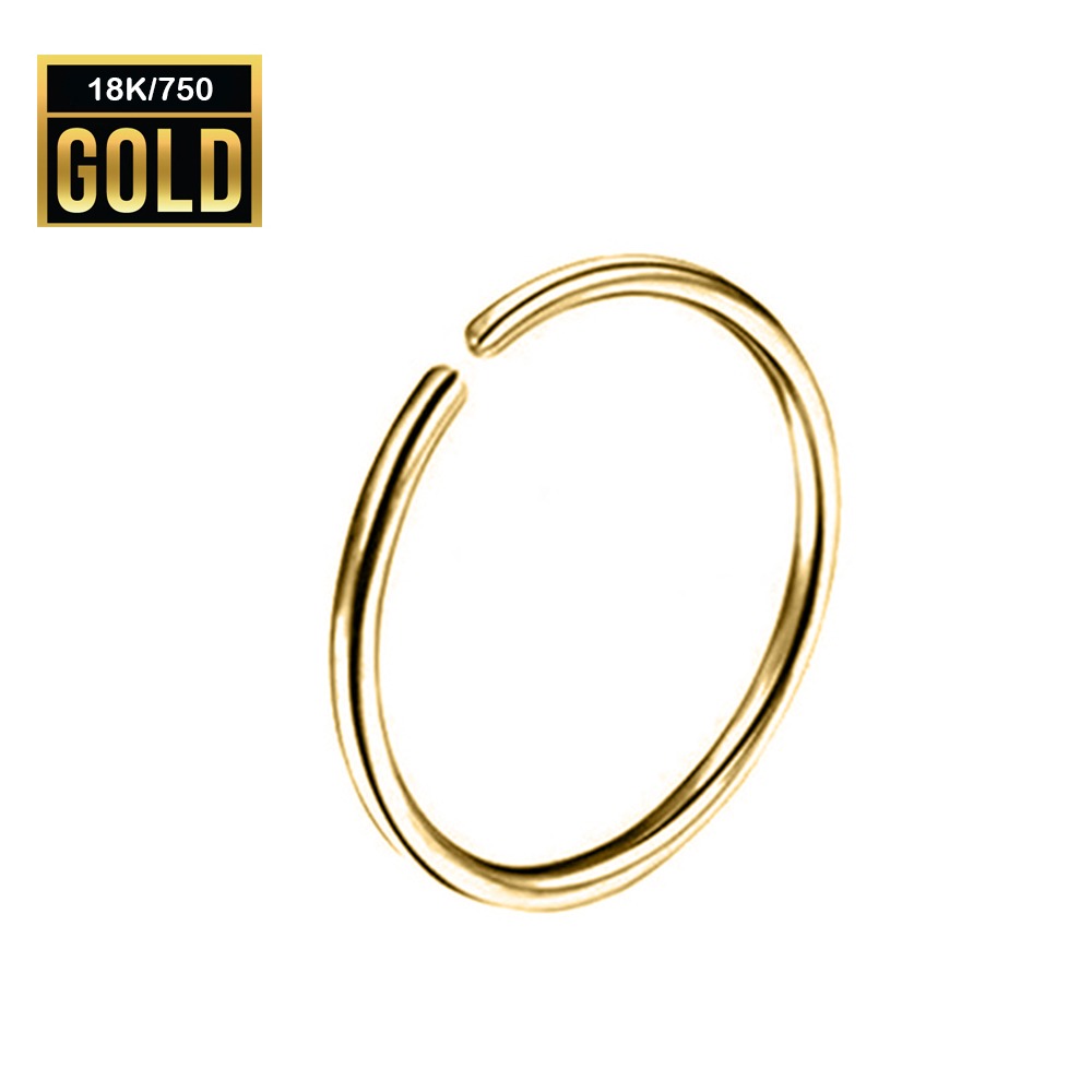 18K Real Gold Nose Ring - 20GA(0.8mm)  