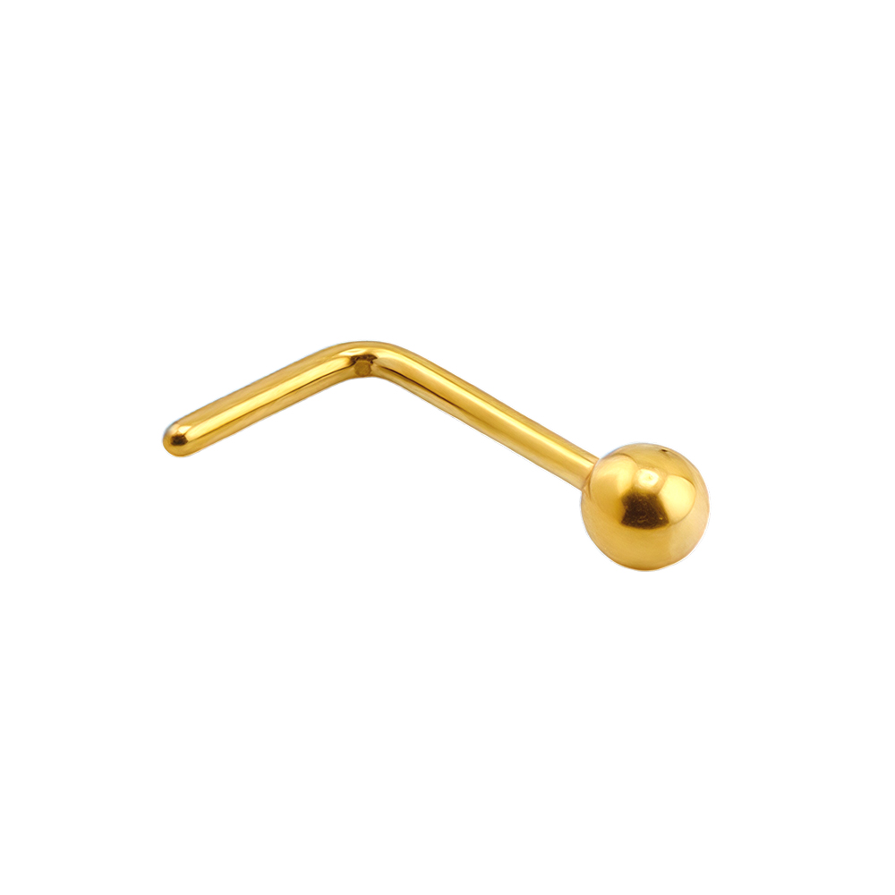Titanium G23 Gold Ti-PVD Coated Nose Spiral with Ball 