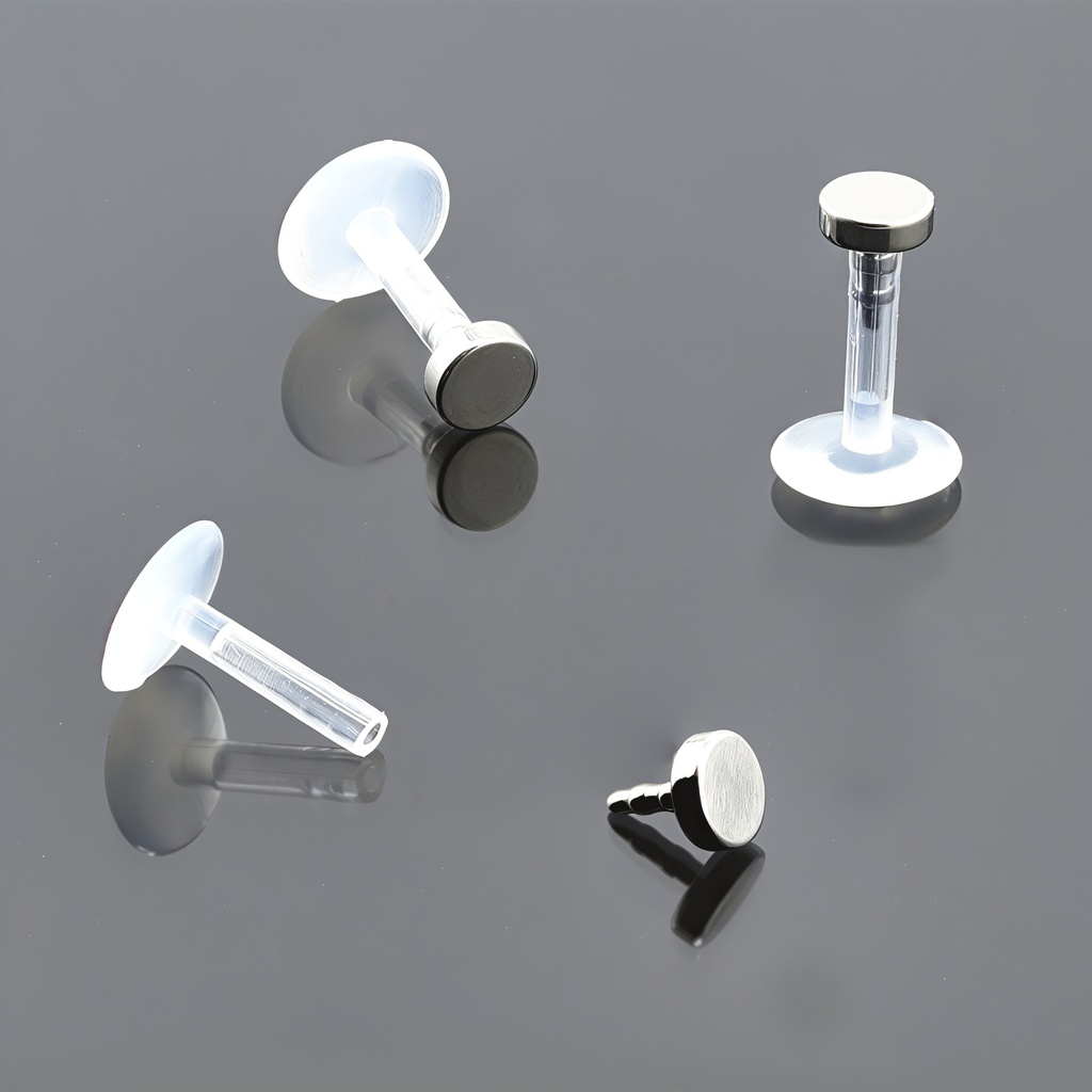 Push-In Bioflex Labret  with Steel 316L Flat Disc Top 