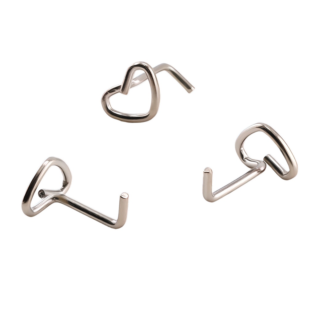 Titanium G23 L Nose Spiral with Heart design  