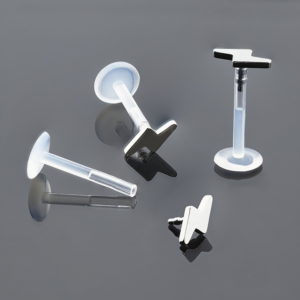 Push-In Bioflex Labret  with Steel 316L Lightning Design Top   