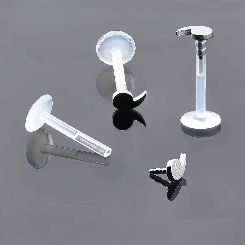 Push-In Bioflex Labret  with Steel 316L Comma Design Top   