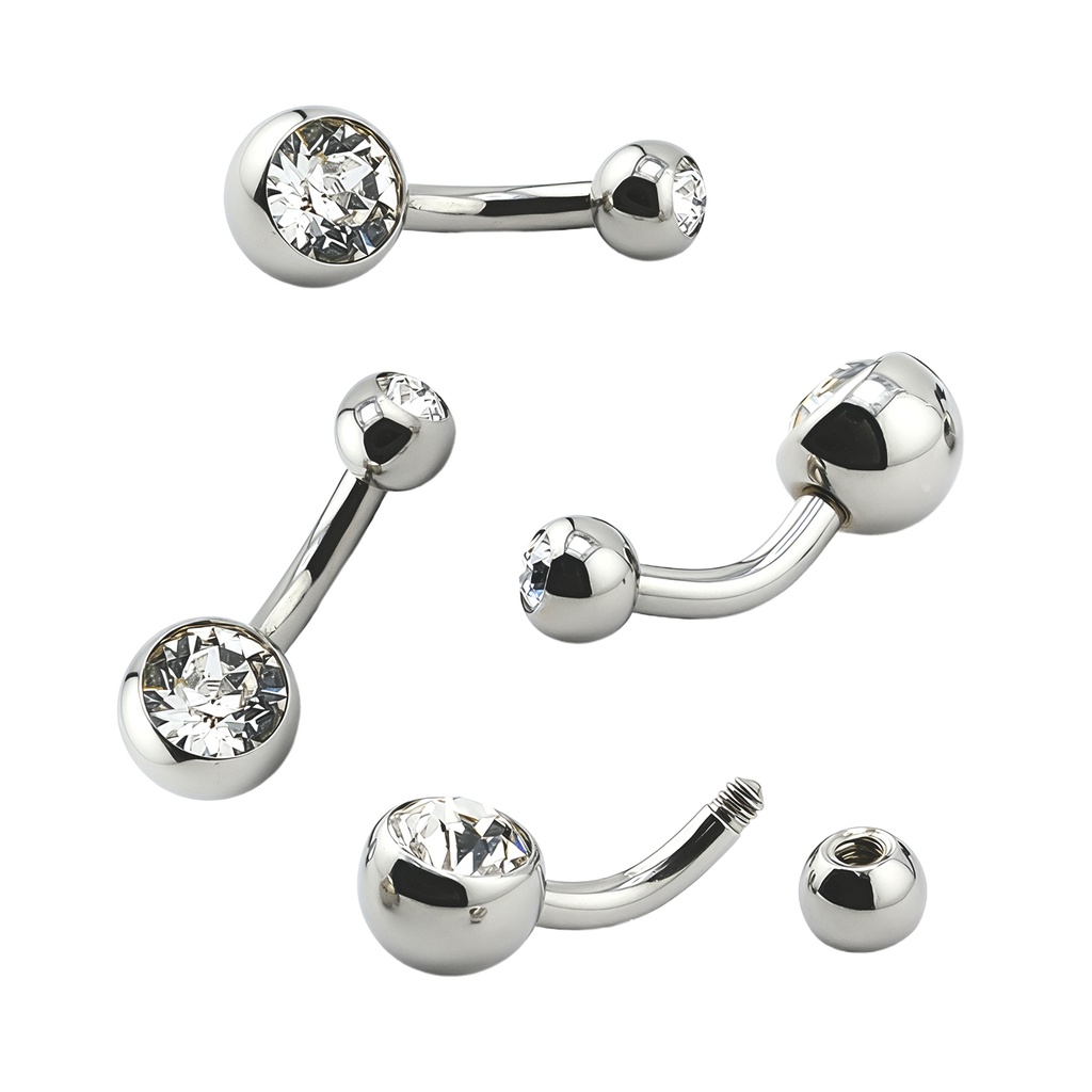 Steel 316L Bananabell with Double Setted Premium Ball (4+6mm)- 14GA(1.6mm)  