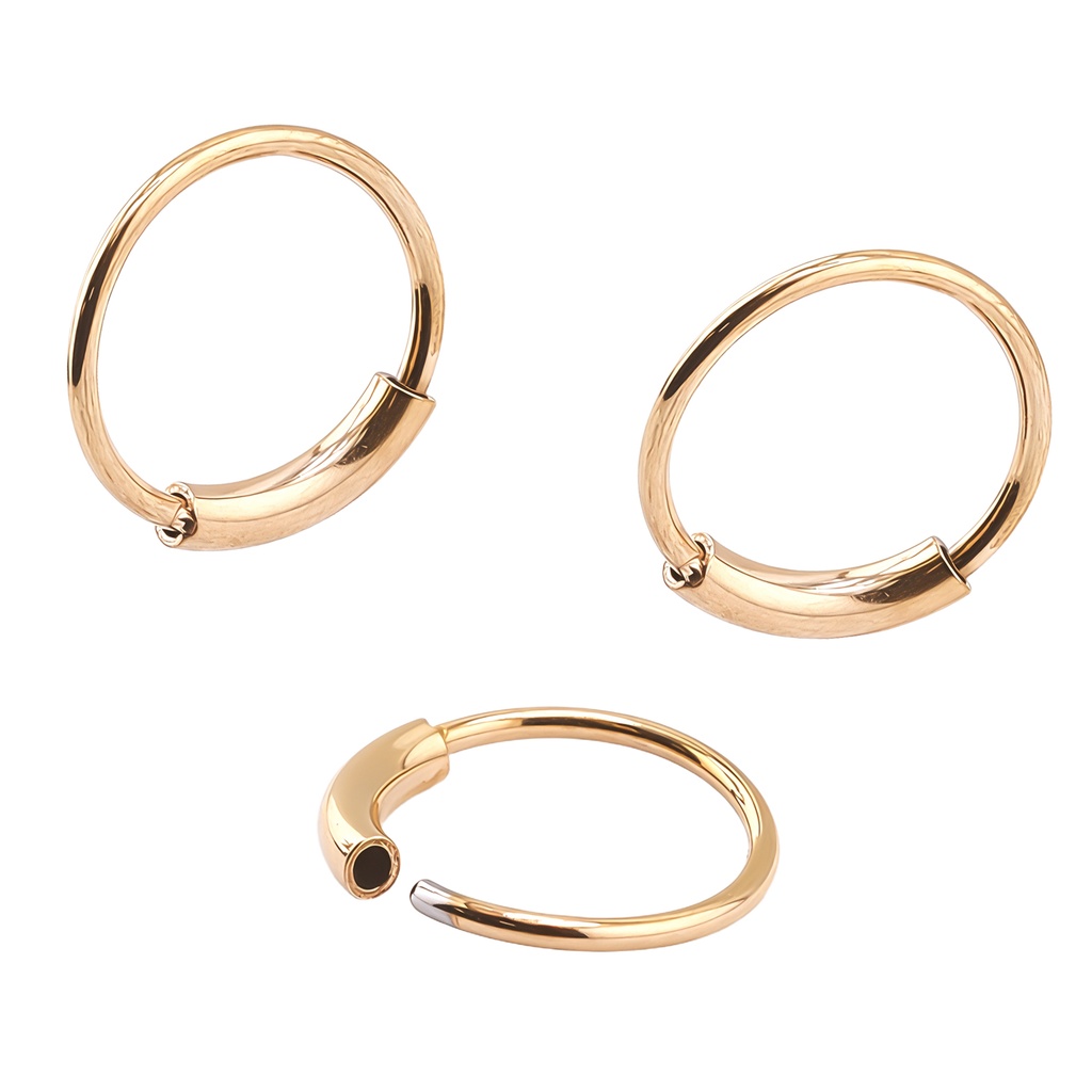 Steel 316L Rose Gold Ti-PVD Coated Bendable Open Nose Ring 
