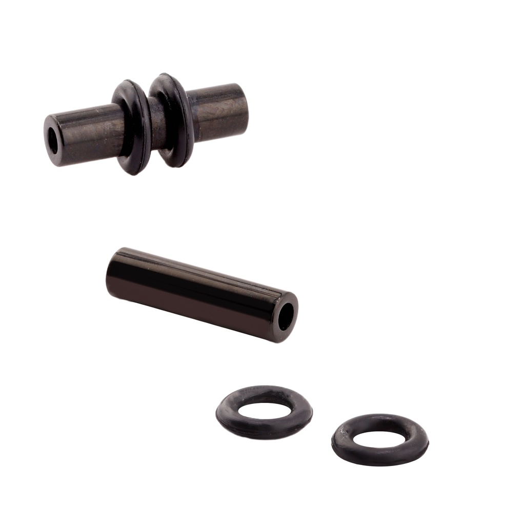 Steel 316L Black Ti-PVD Coated Flesh Tunnel with Rubbers 