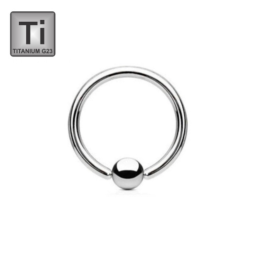 Titanium G23 / ASTM F-136 BCR with 3mm Clip-In Ball - 14GA(1.6mm) 