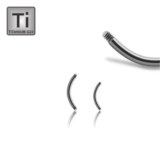 Titanium G23 Banana without Balls in Different Sizes - 16GA(1.2mm)