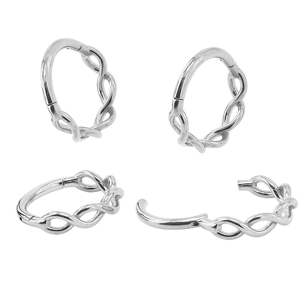 Steel 316L Hinged Segment Ring with Twisted Design