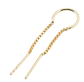 14K Drop Threader with box Chain