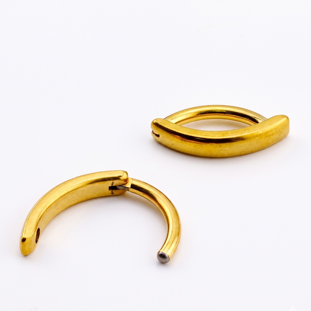 Titanium G23 Gold Ti-PVD Hinged Belly Button Ring