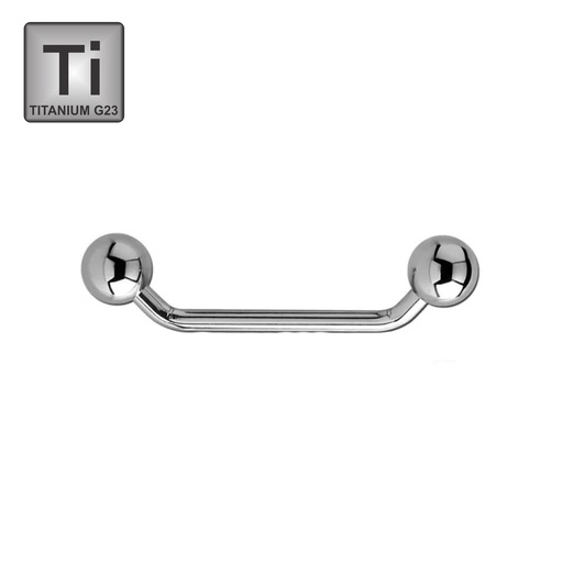 Titanium G23 Surface Staple Barbell with 6mm Screw Ball - 14GA(1.6mm)-45° 