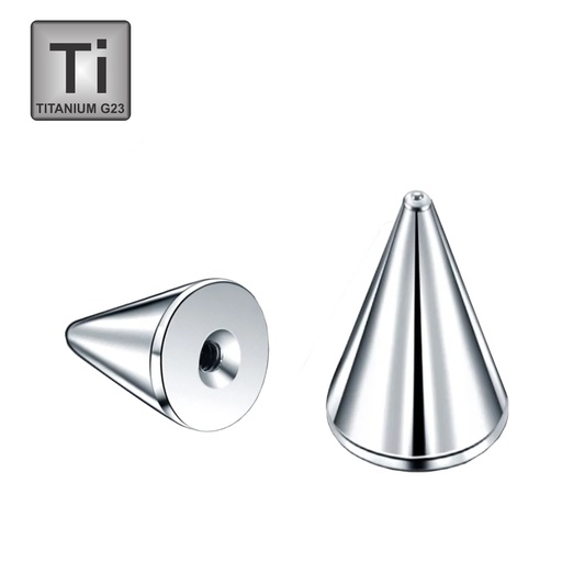 Titanium G23 Cone with 4mm Base - 14GA(1.6mm)
