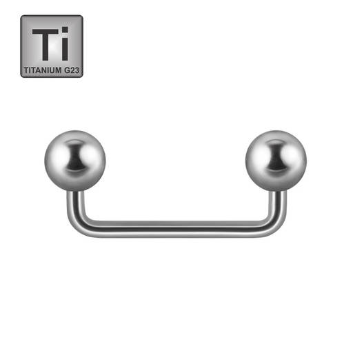 Titanium G23 Surface Staple Barbell with 3mm Screw Ball- 16GA(1.2mm)-90°