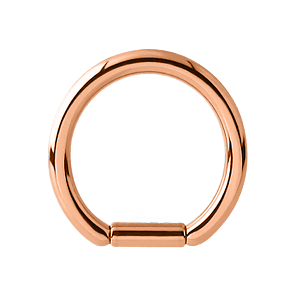 Steel 316L Rose Gold Ti-PVD Coated Bar Closure Ring - 18GA(1.0mm)