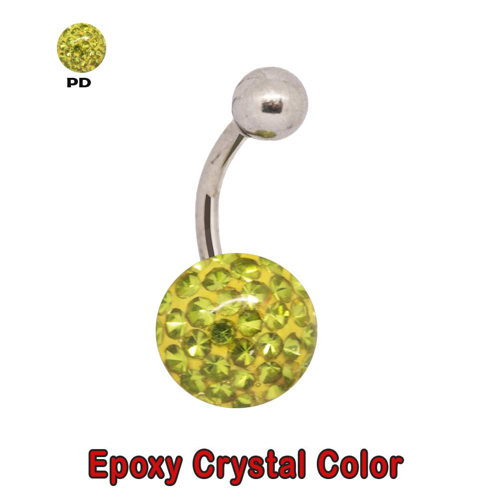Steel 316L Bananabell with Single Epoxy Covered Balls (5+10mm) - 14GA(1.6mm) 