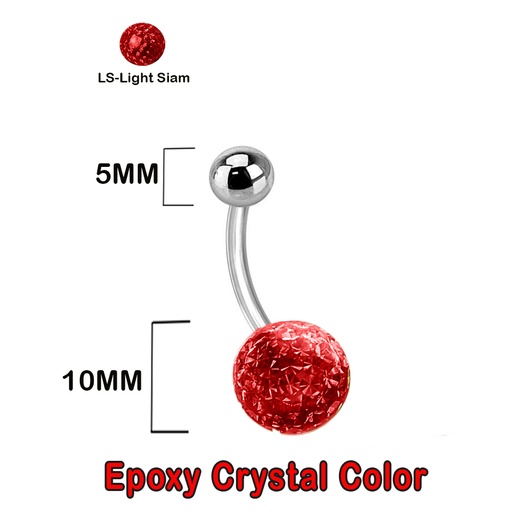 Steel 316L Bananabell with Single Epoxy Covered Balls (5+10mm) - 14GA(1.6mm)