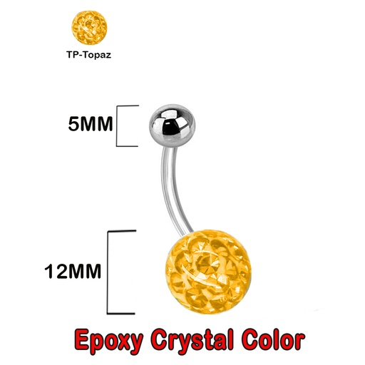 Steel 316L Bananabell with Single Epoxy Covered Balls (5+12mm) - 14GA(1.6mm)