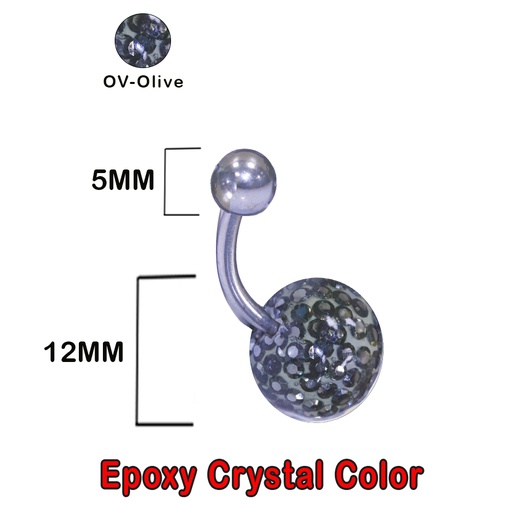 Steel 316L Bananabell with Single Epoxy Covered Balls (5+12mm) - 14GA(1.6mm)