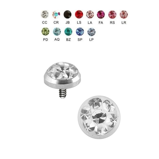 Steel 316L Dermal Anchor with Flat Epoxy Disc (5mm) - 16GA(1.2mm)
