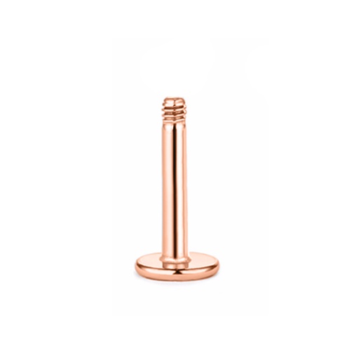 Steel 316L Rose Gold Titanium PVD Coated Labret without Screwballs - 16GA(1.2mm)
