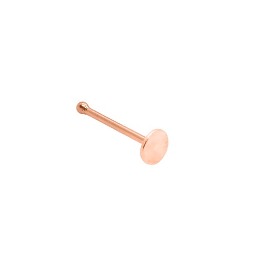 Steel 316L Rose Gold Ti-PVD Coated Nose Pin with Flat Disc - 18GA(1.0mm)