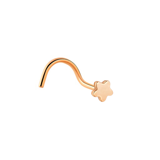 Steel 316L Rose Gold PVD Titanium Coated Nose Spiral with 2.5mm Flower Cut - 18GA(1.0mm)