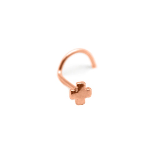 Steel 316L Rose Gold Ti-PVD Coated Nose Spiral with Cross Cut - 18GA(1.0mm)