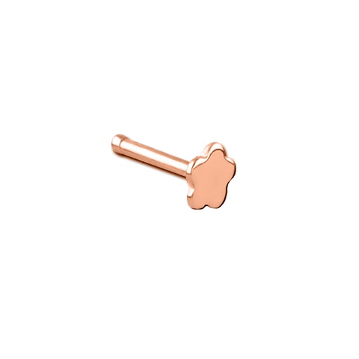 Steel 316L Rose Gold Ti-PVD Coated Nose Pin with Flower Cut Disc - 18GA(1.0mm)