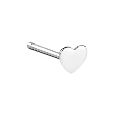 Steel 316L Nose Pin with Heart Cut - 20GA(0.8mm)
