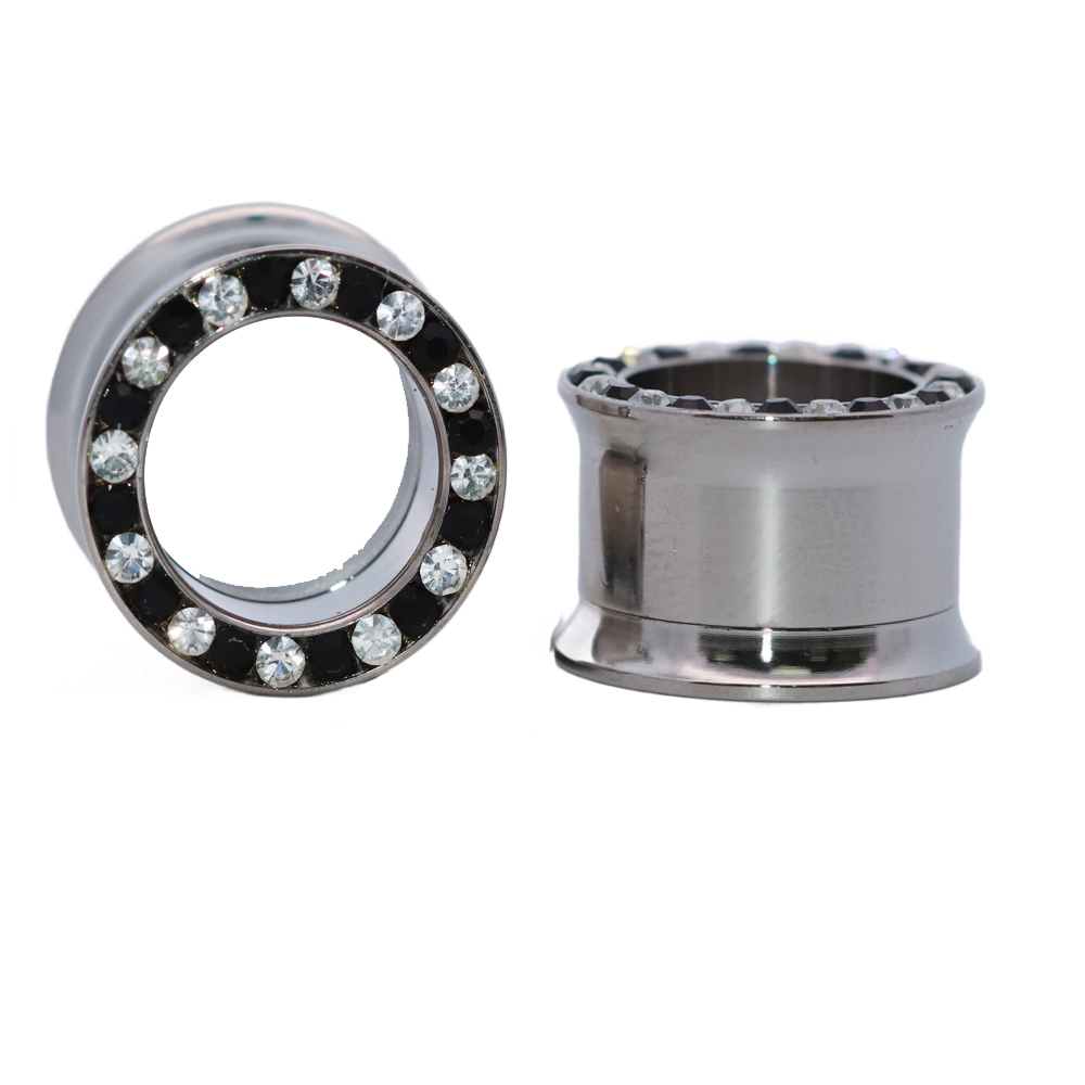 Steel 316L Gem Rimmed Tunnel with Internal Thread 