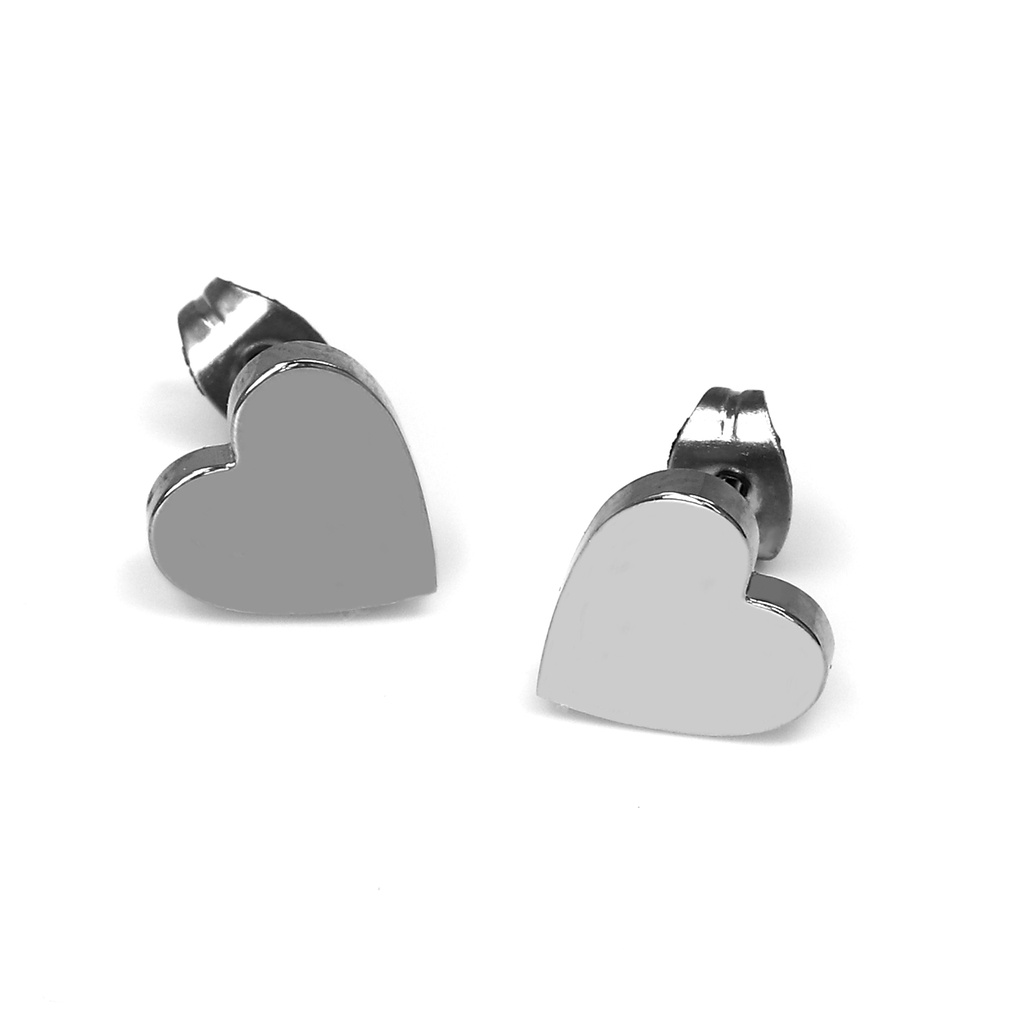 Steel 316L Ear Stud in Heart Design 