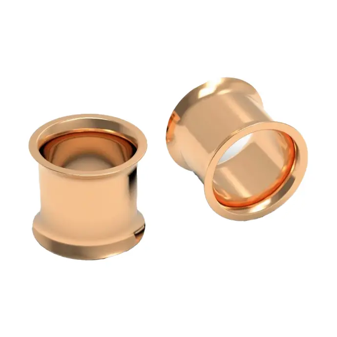 Steel 316L Rose Gold Ti-PVD Coated Double Flared Tunnel 