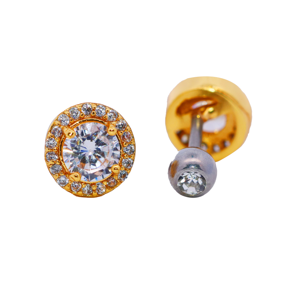 Steel 316L Barbell in Fashion Design with Crystals - CC Crystal Clear      