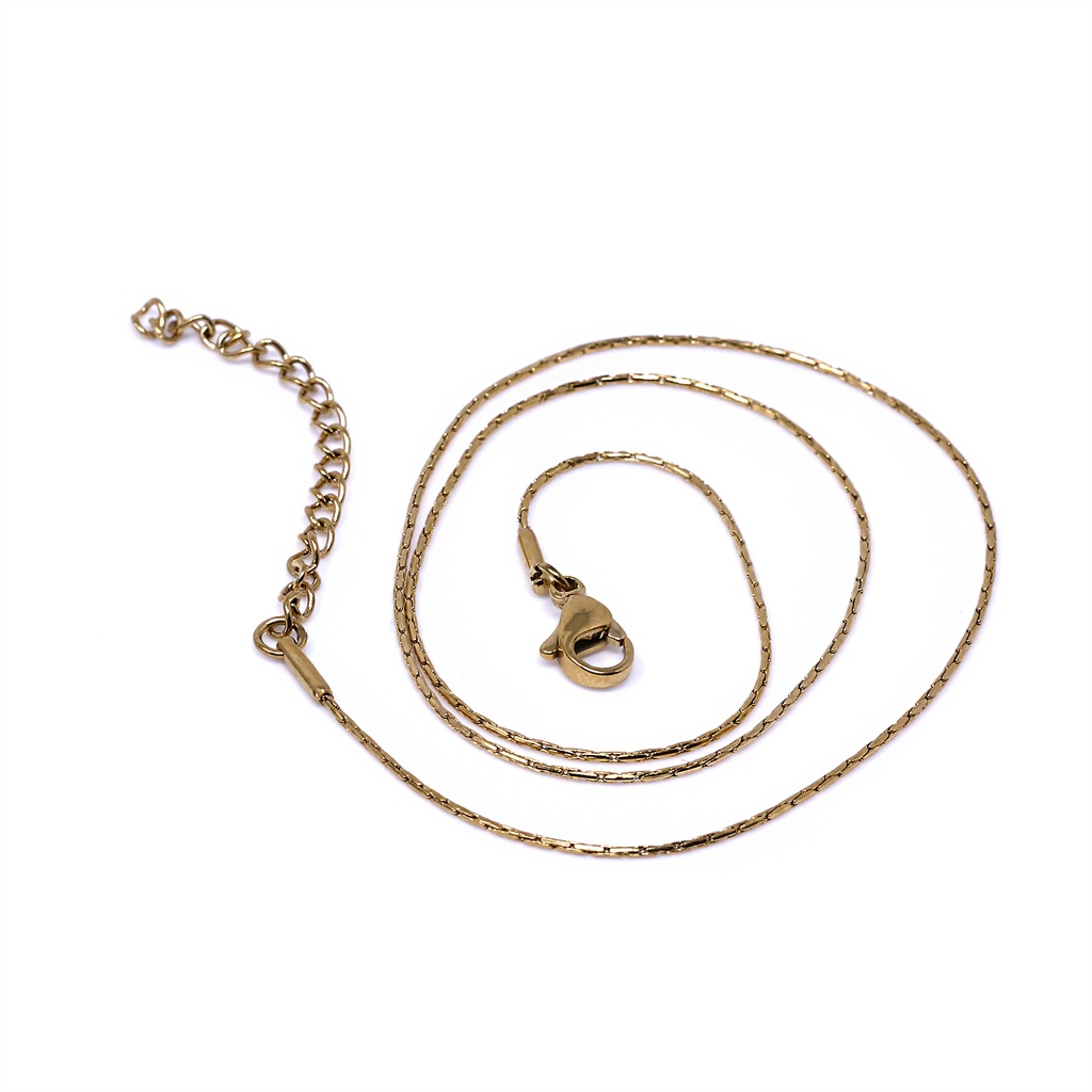 Steel 316L Gold Ti-PVD Coated Chain with Thin Long Links