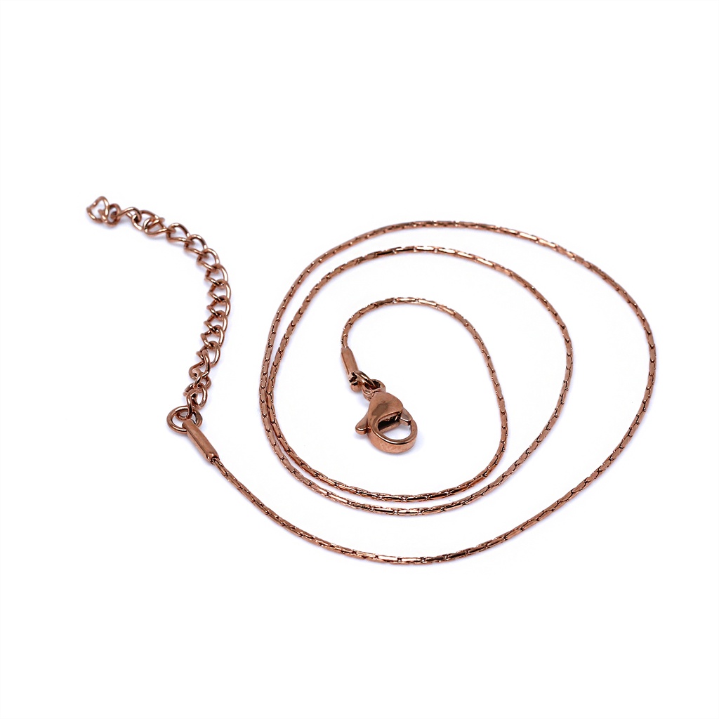 Steel 316L Rose Gold PVD Titanium Coated Chain with Thin Long Links