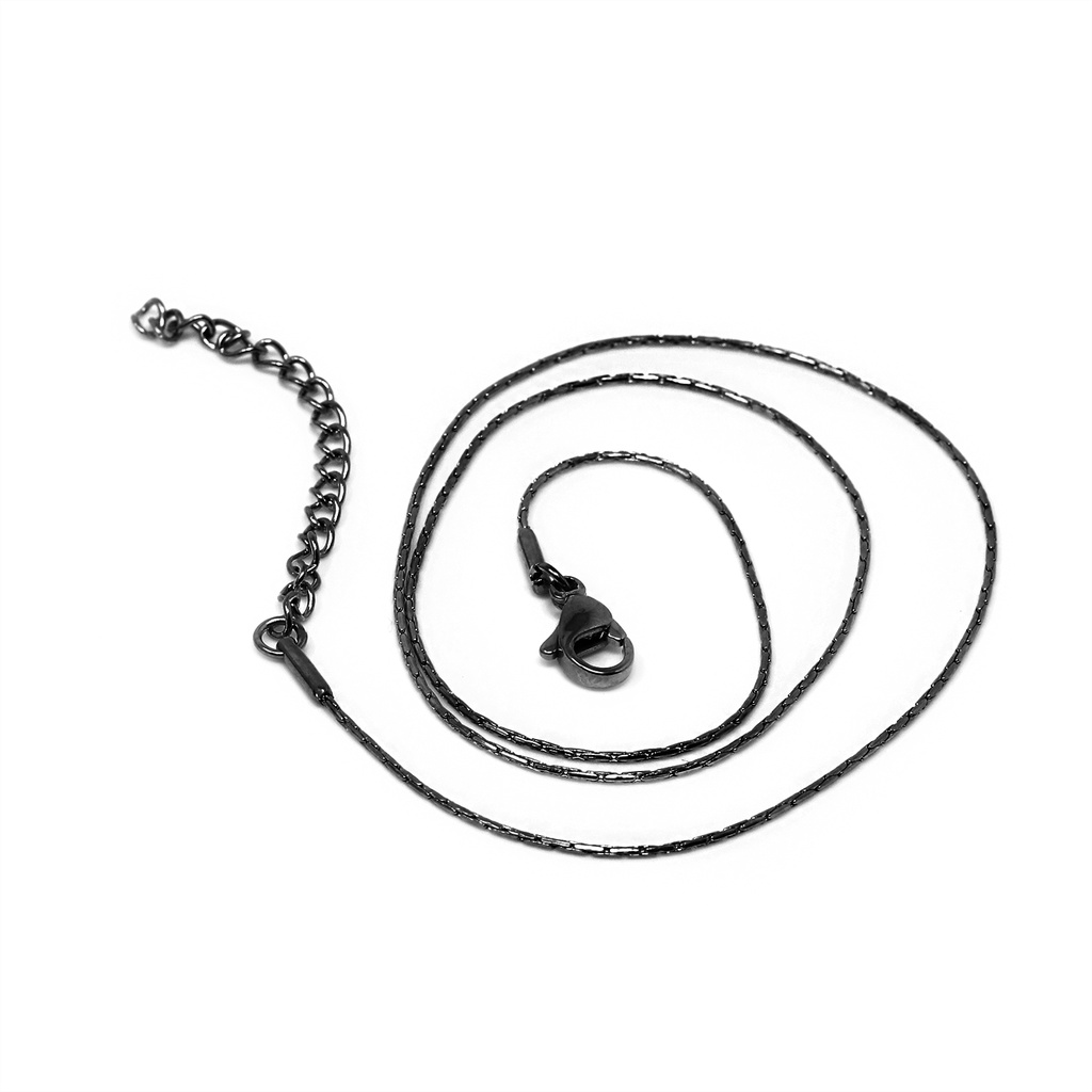 Steel 316L Black PVD Titanium Coated Chain with Thin Long Links