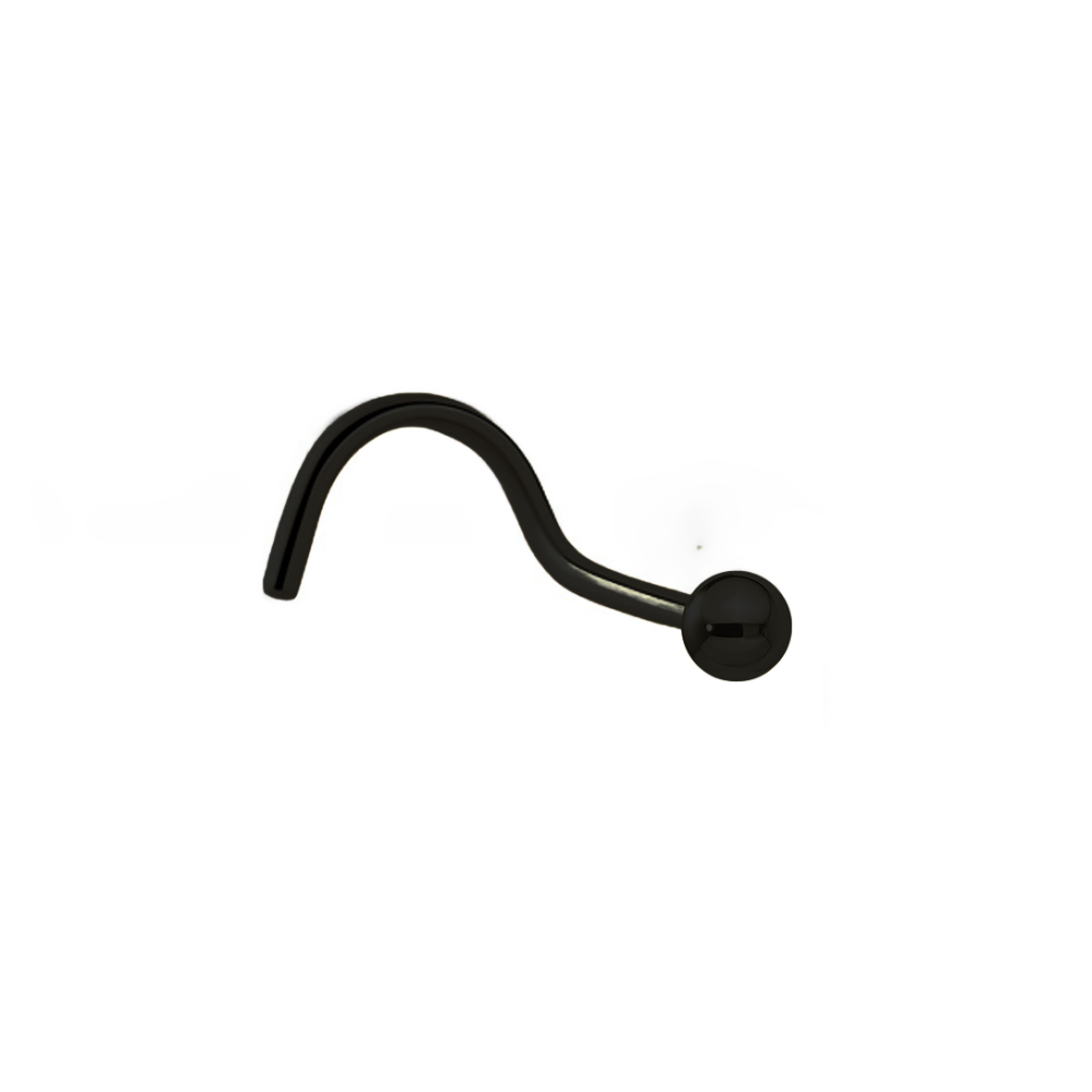 Steel 316L Black Ti-PVD Coated Nose Spiral with Screwable Ball - 18GA(1.0mm)