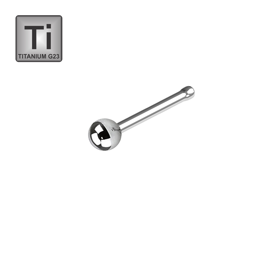 Titanium G23 Nose Pin with Screwball - 18GA(1.0mm)