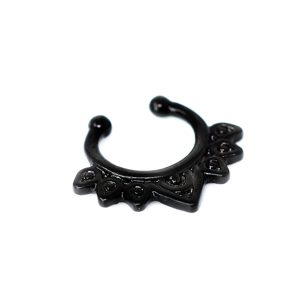 Brass Black Plated Clip-on septum Ring in Fashion Design
