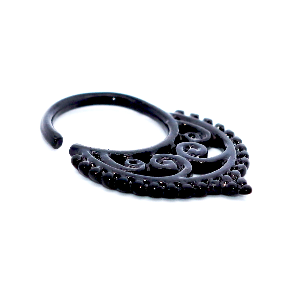 Brass Black Plated Bendable Septum Ring in Fashion Design