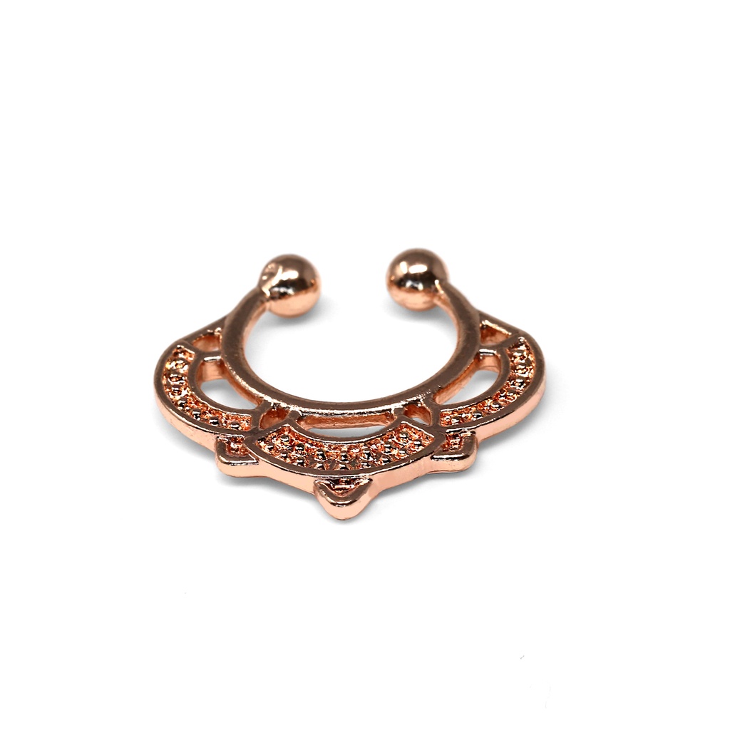 Brass Rose Gold Plated Clip-on septum Ring in Fashion Design