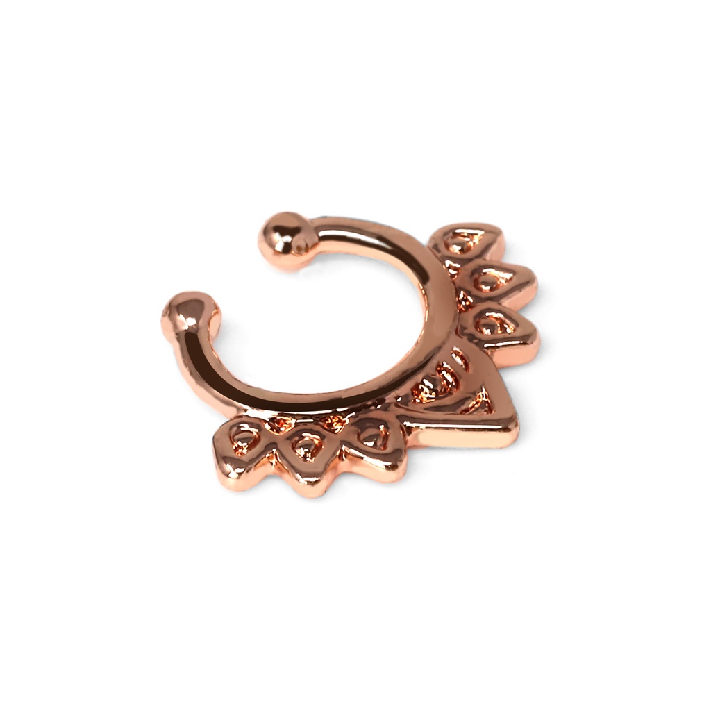 Brass Rose Gold Plated Clip-on septum Ring with Fashion Design