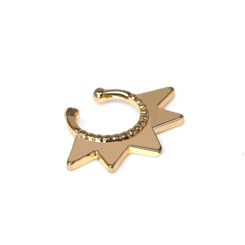 Brass Yellow Gold Plated Clip-on septum Ring in Fashion Design