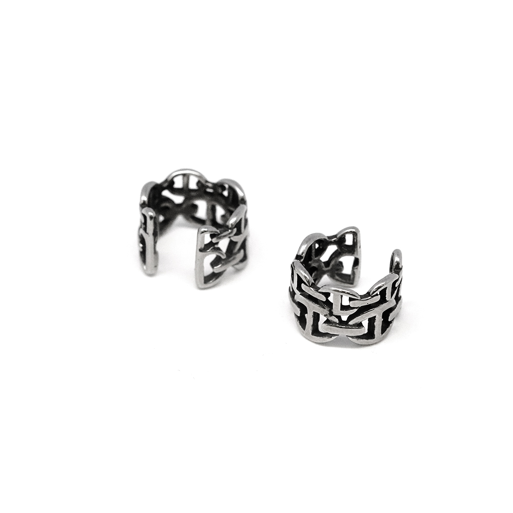 Steel 316L Non-Piercing Ear Cuff Vintage Hermes Ring Design