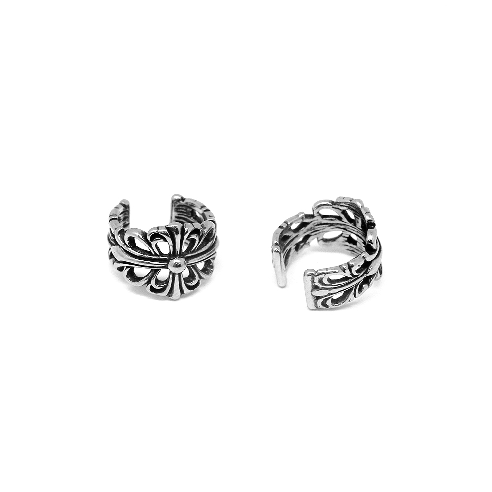 Steel 316L Non-Piercing Ear Cuff Vintage Chrome Hearts Design