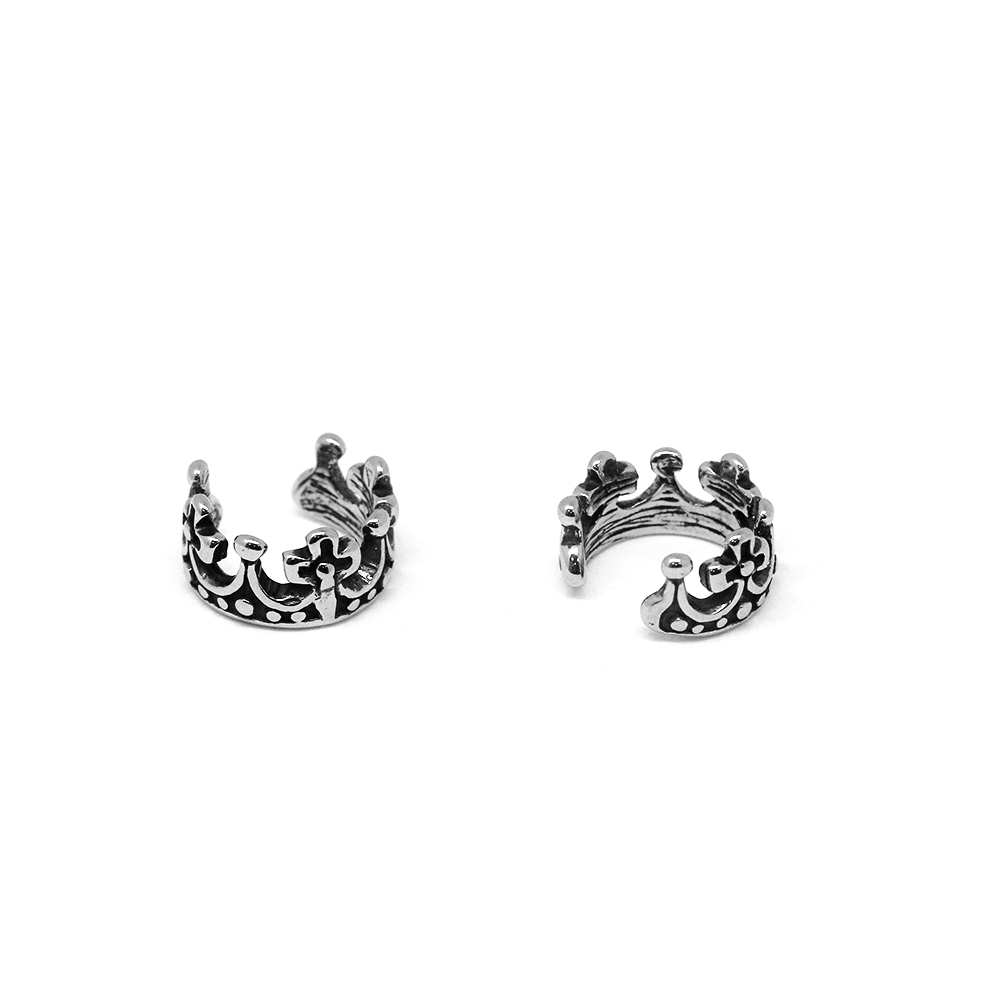 Steel 316L Non-Piercing Ear Cuff Vintage Crown Design