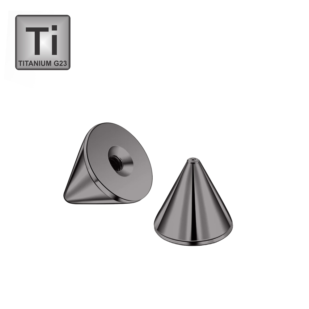 Titanium G23 Black PVD Coated Screw Cone - 14GA(1.6mm)